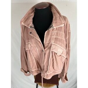 Free People Eyes On You Salmon pink surplus jacket XS